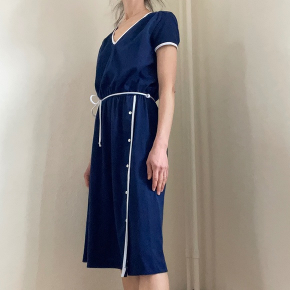 Vintage Miss Oops California navy and white trim dress - Picture 3 of 15